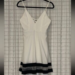 White Dress with Black Accents